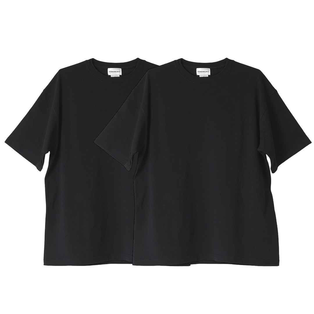 STANDARD plus+ / HEAVY WEIGHT T-shirt / 無地BIG-T / BLACK /２pcs